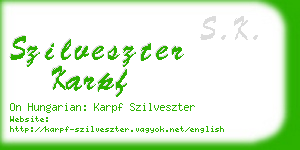 szilveszter karpf business card